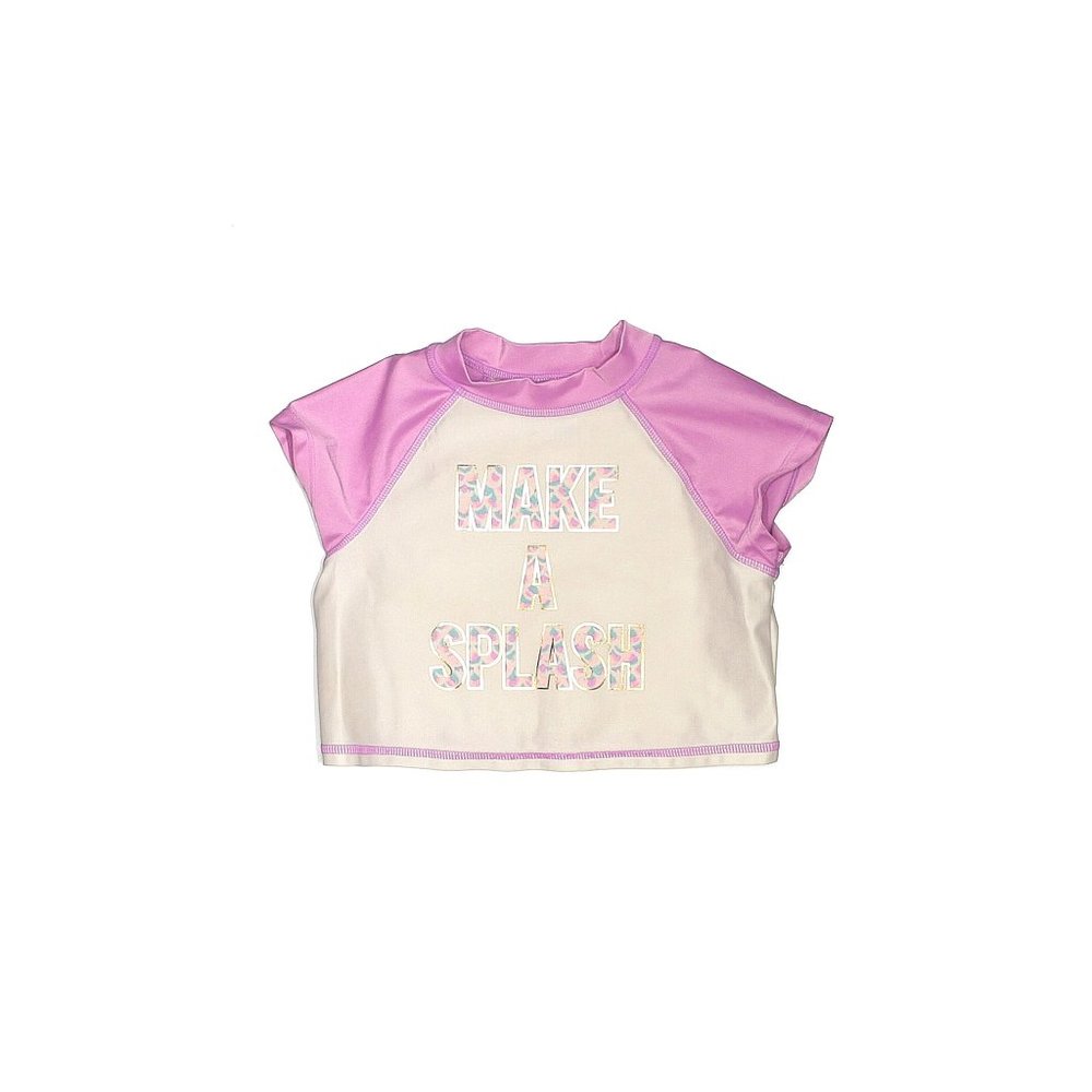 More Than Magic Girls Pink Purple Fish Scales Make A Splash Rash Guard Swim Top